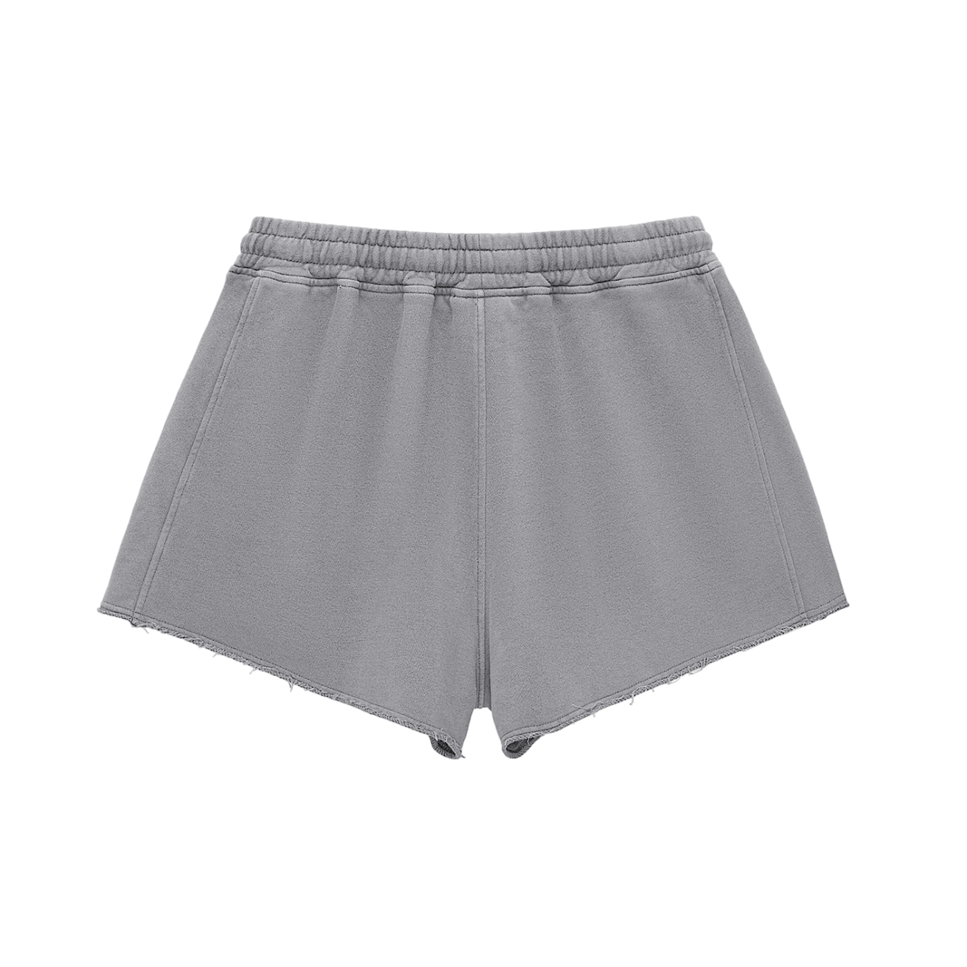 Washed Raw Edge Drawstring Shorts