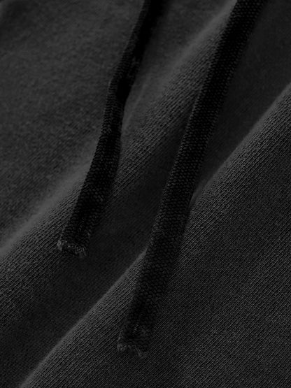 Washed Raw Edge Drawstring Shorts